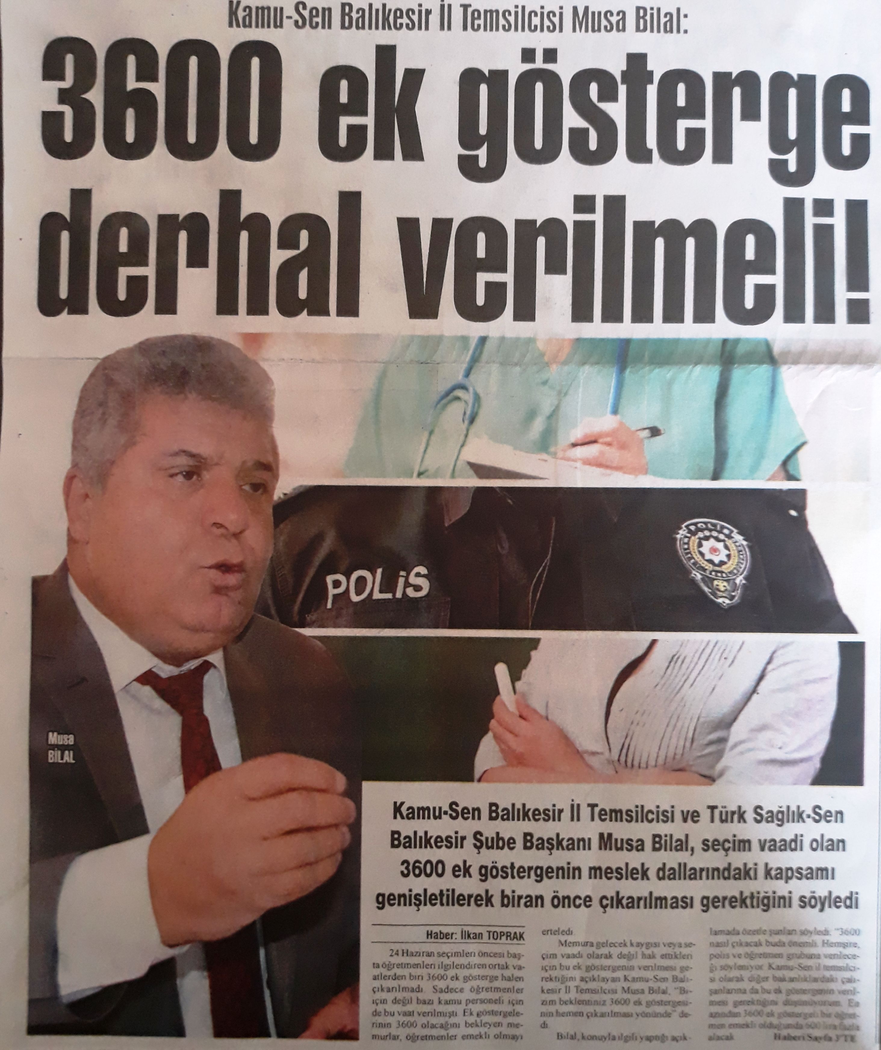 3600 Ek Gösterge Derhal Verilmeli