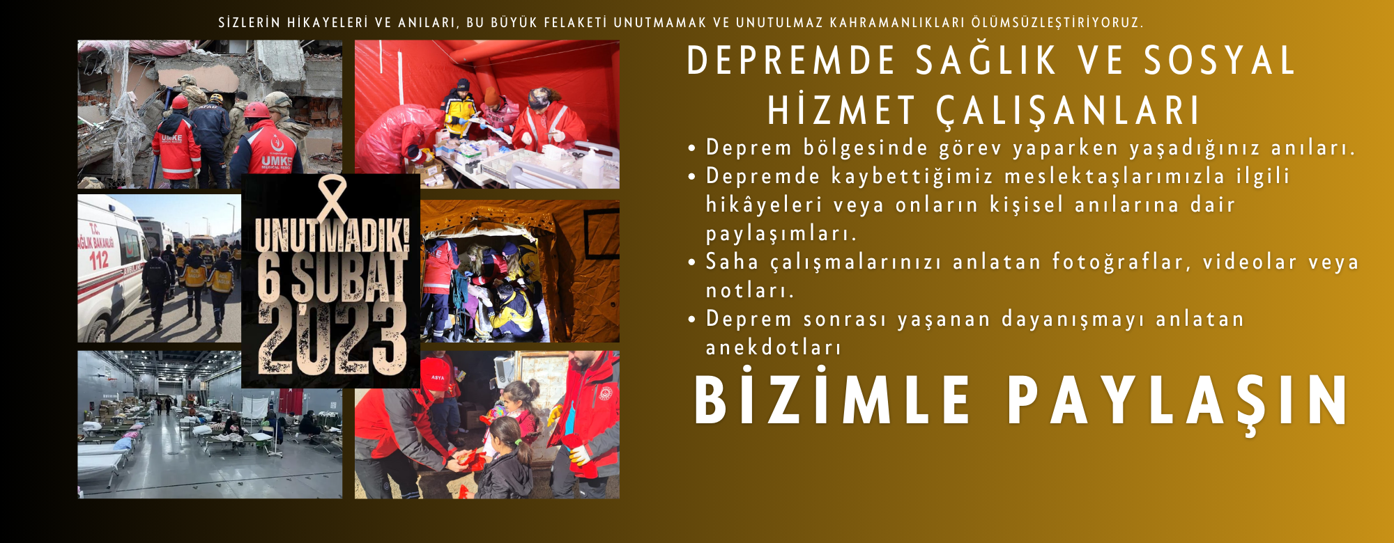 Depremde Sağlık ve Sosyal Hizmet Çalışanları Kitabımıza Katkı Sunun