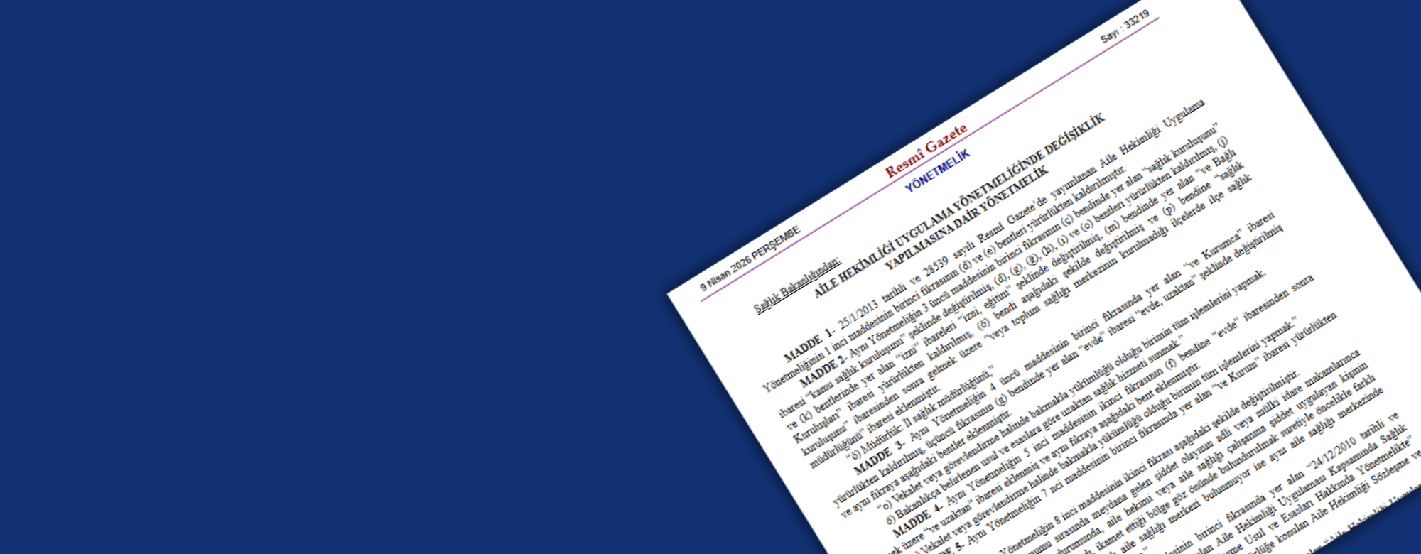 Aile Hekimliği Yönetmeliğinde Yapılan Değişiklikler